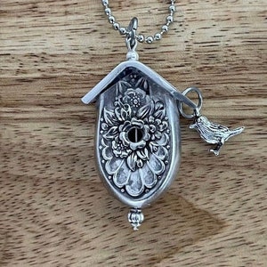 Vintage Knife Handle Birdhouse Pendant Necklace