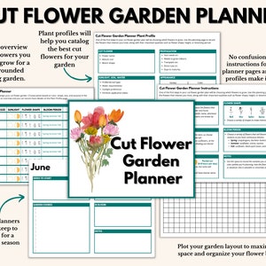 Cut Flower Garden Planner Bundle | Garden Journal | Garden Planner | Printable Garden Calendar | Garden Printable | Watercolor Art