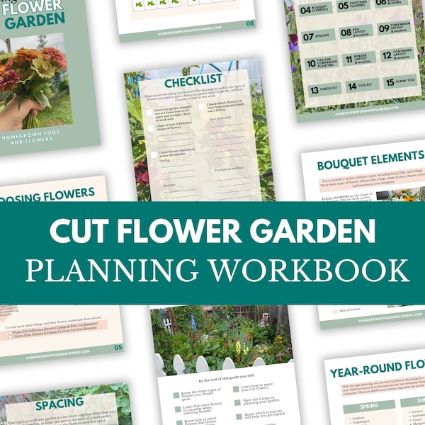 Cut Flower Garden Planner With Seed Starting Calendar, Garden Layout Templates, and Cut Flower Production Planning Pages, Printable for 2024