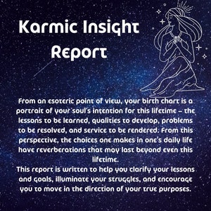 Informe kármico, Informe de astrología, Revele las influencias ocultas que dan forma al camino de su vida Informes astrológicos, Descarga digital