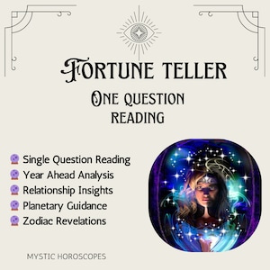 Fortune Teller, Psychic One Question Reading,Destiny Reading, Spiritual Divination, Spiritual Report