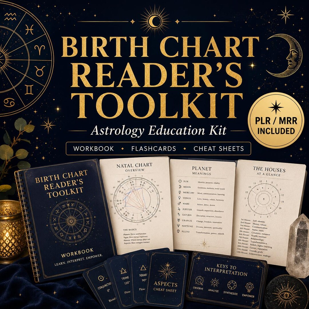Astrology Education Kit, Birth Chart Reading Workbook, Natal Chart ...