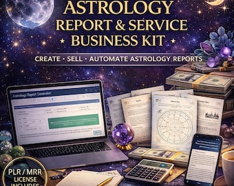 Astrology Business Kit, 1000+ Text Blocks, Natal Chart Generator Excel, PLR MRR Digital Product
