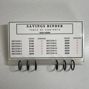 12 Sections Savings Binders