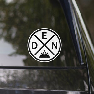 Round Denver Bumper Sticker DEN Denver Window Decal