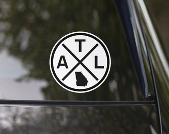 Round Atlanta Bumper Sticker ATL Atlanta Window Decal