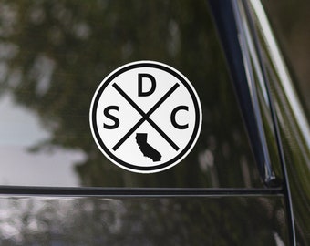Adesivo redondo de San Diego Decalque de janela SDC San Diego