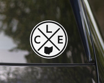 ラウンド クリーブランド バンパー ステッカー CLE クリーブランド ウィンドウ デカール