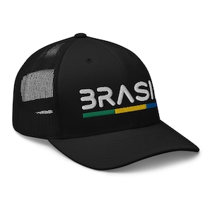 ミニマルなブラジル国旗トラッカーハット メッシュ ブラジル トラッカーキャップ
