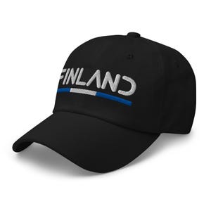 Minimal Finland Flag Hat Finland Soccer Baseball Dad Cap