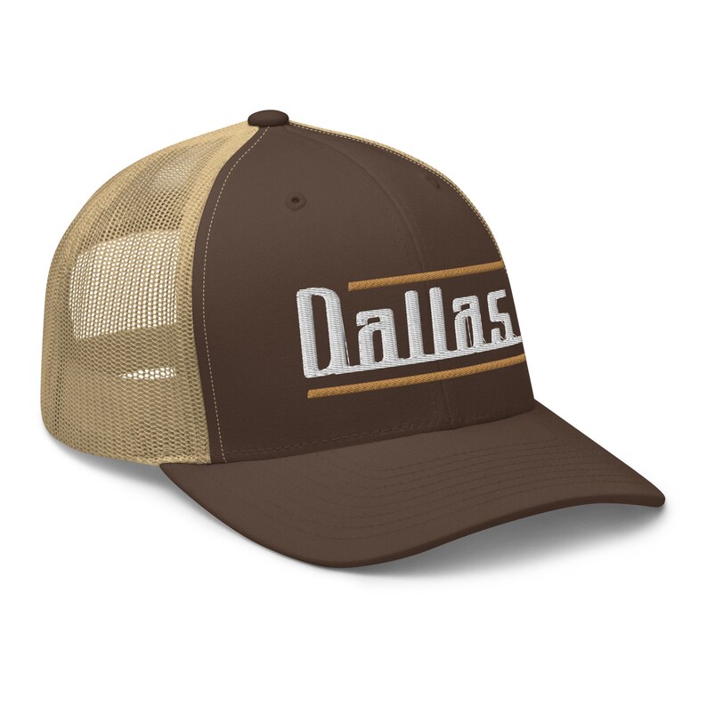 Cowboy Hat Embroidered Brown & Tan Trucker Hat