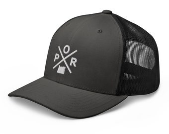 Retro Portland Trucker Hat Mesh POR Cross Trucker Cap