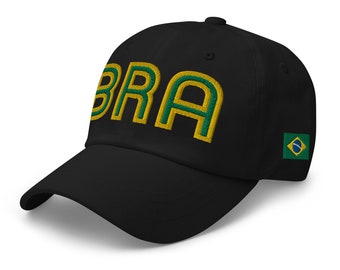Brazil National Flag Retro BRA Soccer Baseball Cap Dad Hat