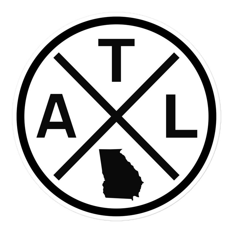 Round Atlanta Bumper Sticker ATL Atlanta Window Decal - Etsy