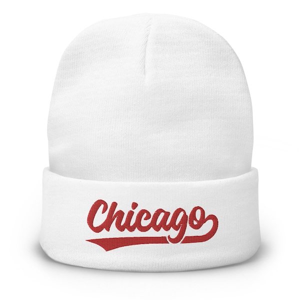 Bonnet d'hiver classique rétro Chicago Sports Script