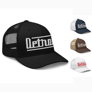 Retro Detroit Trucker Cap Vintage Detroit MI Trucker Hat