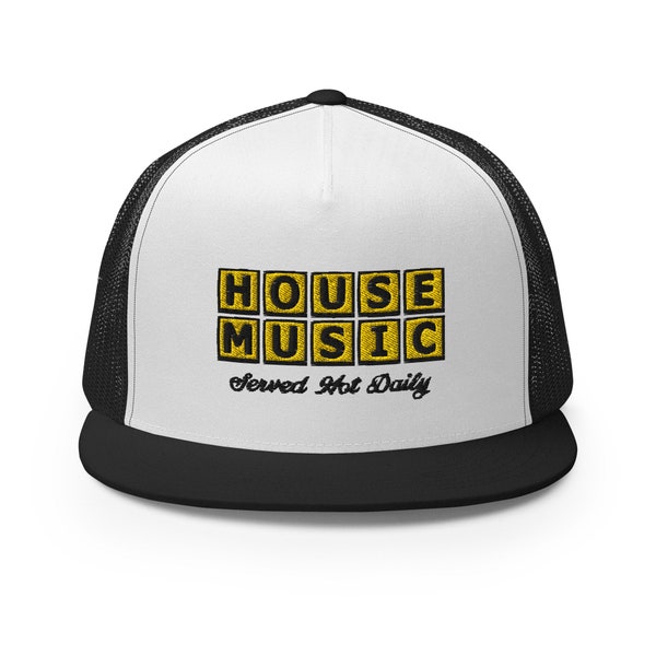 House Music Served Hot EDM Club DJ Mesh Trucker Hat Cap