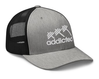 Addicted Weight Training Hat Workout Power Lifting Trucker Hat Cap