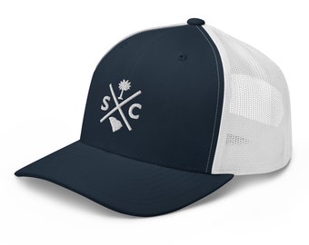Gorra de camionero retro de Carolina del Sur Gorra de camionero con malla cruzada SC
