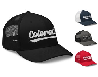 Vintage Colorado Baseball Script Mesh Retro Colorado Trucker Hat Cap