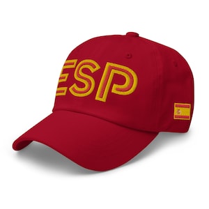 Spain National Flag Retro ESP Soccer Baseball Cap Dad Hat