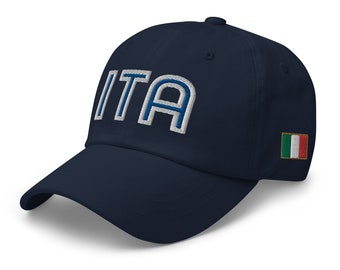 Italy National Flag Retro ITA Soccer Baseball Cap Dad Hat