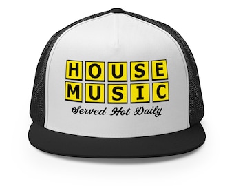 House Music Served Hot EDM Club DJ Mesh Trucker Hat Cap