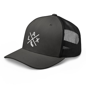 Retro Los Angeles Trucker Hat Mesh LAX Cross Trucker Cap