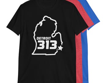 Retro Detroit Shirt - Area Code 313 Detroit Michigan T-shirt - Etsy
