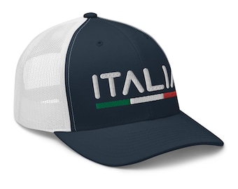 Minimal Italy Flag Trucker Hat Mesh Italia Trucker Cap