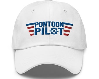 Pontoon Boat Pilot Funny Pontoon Captain Boating Hat Dad Cap
