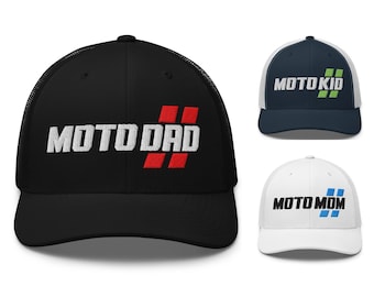 Custom Motocross Racing Hat Moto Dad / Mom / Kids Trucker Hat Cap