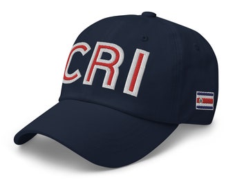 Gorra de béisbol retro con bandera nacional de Costa Rica, diseño de CRI