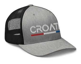 Minimal Croatian Flag Trucker Hat Mesh Croatia Trucker Cap