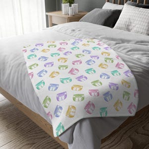 Diapers Velveteen Microfiber Blanket (Two-sided print)