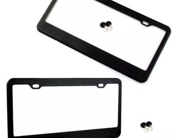 Black Metal License Plate Frames (2pcs)