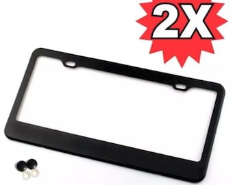 Blank Black Metal License Plate Frame (2pcs)