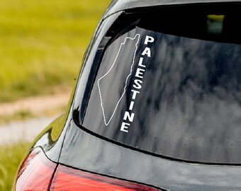 Palestine Decal Map Car 7X3 Vinyl Sticker window Decal &Text خريطه فلسطين