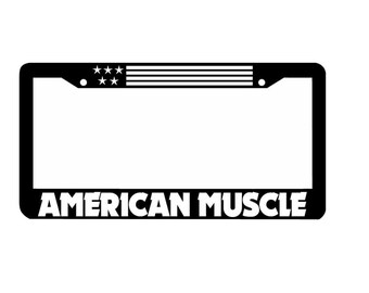 American Muscle Black License Plate Frame