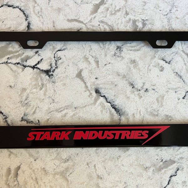 Stark Industries Black License Plate Frame