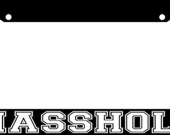 MASSHOLE Black Funny License Plate Frame