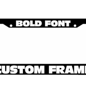 Personalized Black License Plate Frame with White Letters