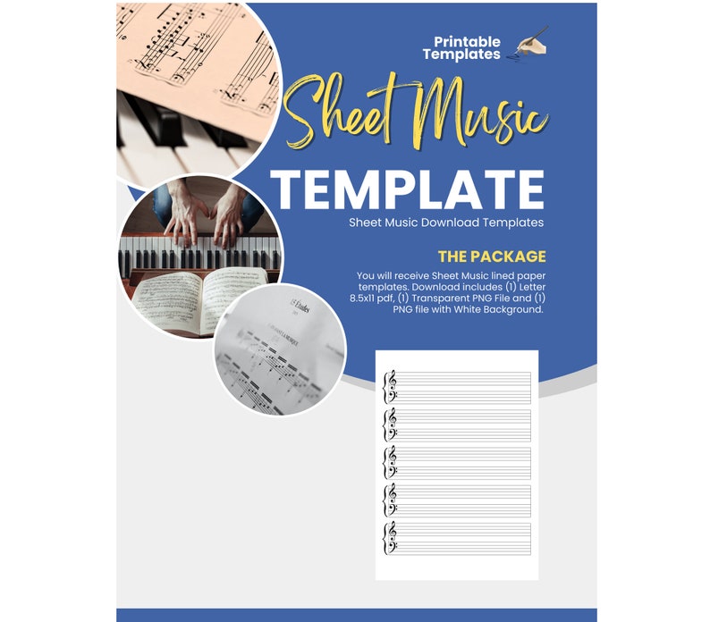 Sheet Music Lined Template - Etsy