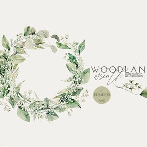 Floral wreath clipart Watercolor greenery Floral frame clip art Field green leaves border Watercolour foliage Digital leaf flowers herbs Png