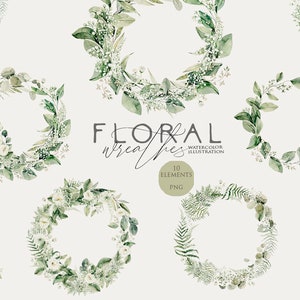 Aquarell grüner Kranz, Floral Clipart, Rahmen aus grünen Blättern, Aquarell Blumen Clipart, Botanische Rahmen png, Blatt, Hochzeitskarte Digital
