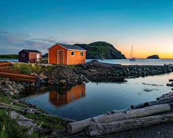 Twillingate, Newfoundland  Photography wall Art Canvas Print, Newfoundland Artist, Newfoundland and Labrador, Cabin Print