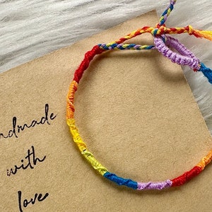 Rainbow Bracelet / Beach Jewellery  / Pride Bracelet / Custom Gift / Waterproof Jewellery / Bracelet for Daughter / Birthday Bracelet