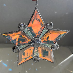 Dichroic Stern-Buntglas-Suncatcher-kundenspezifische Fenster-hängender Feiertags-Dekor