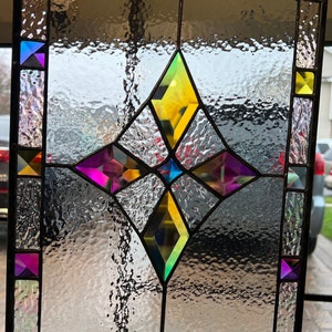Dichroic Bevel Stained Glass Window Wall Rainbow Hanging Suncatcher