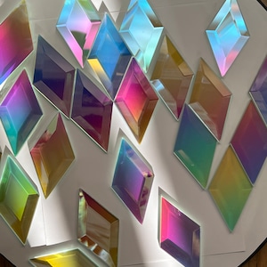 Dichroic Diamond bevel jewel Stained Glass